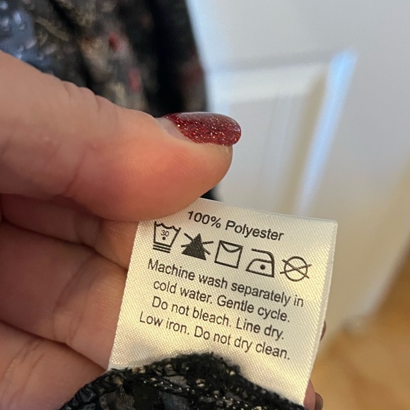 Size medium/ large - Grey Paisley Tie Front Maxi Dress from Earthbound - Picture 7 of 8